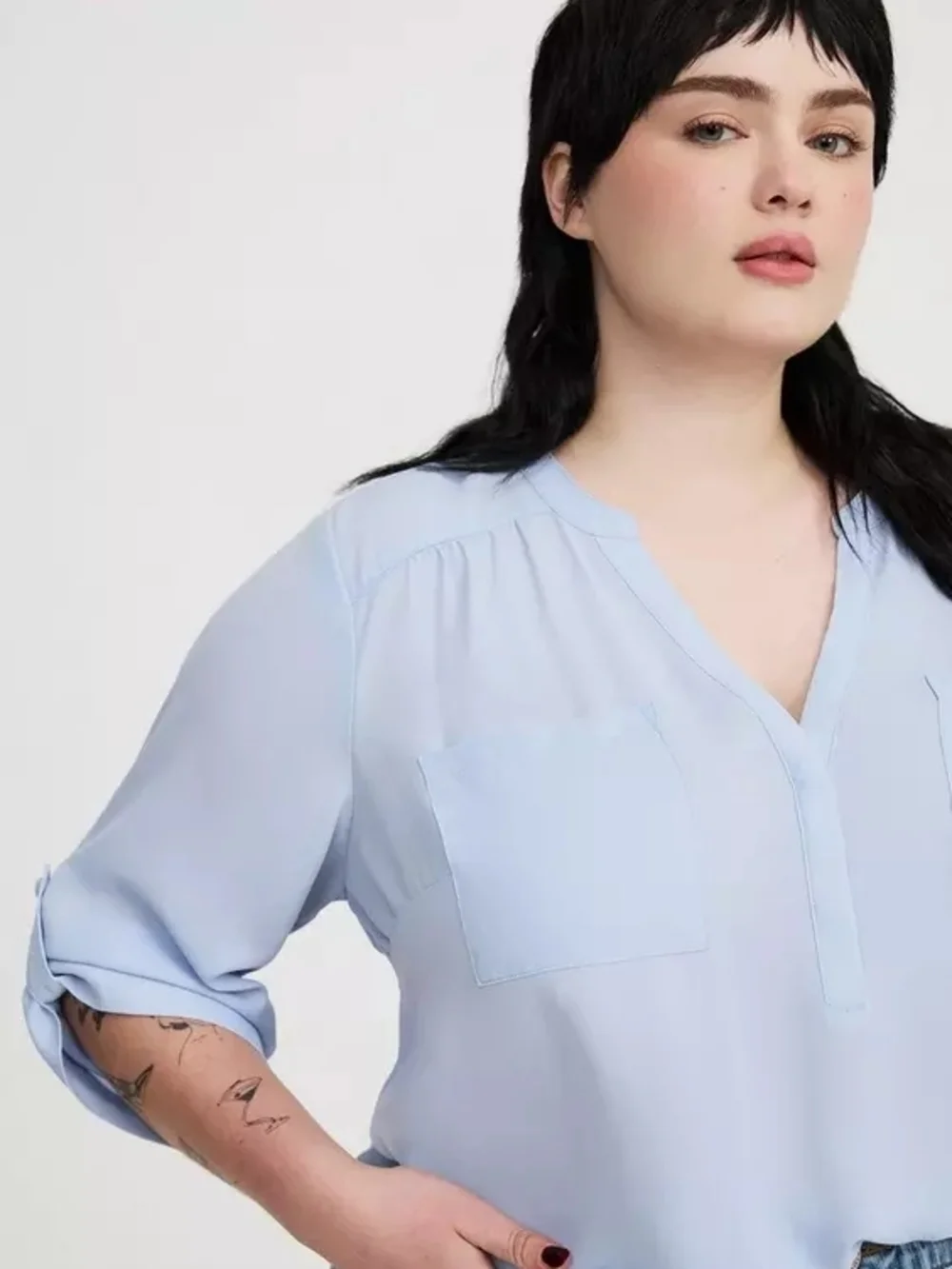 torrid Dusty Pink Split-Neck Utility Top Size 3 - Picture 6 of 8